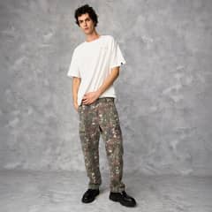 AMERICANINO - Jeans Cargo Camuflado Hombre Algodón Diseño Texturado